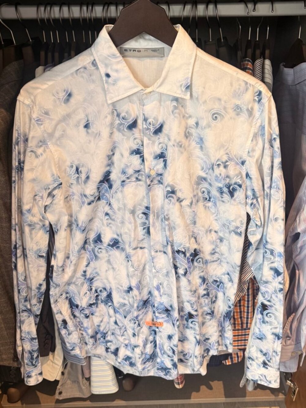 Etro Blue White Paisley Print Shirt – M Made in Italy